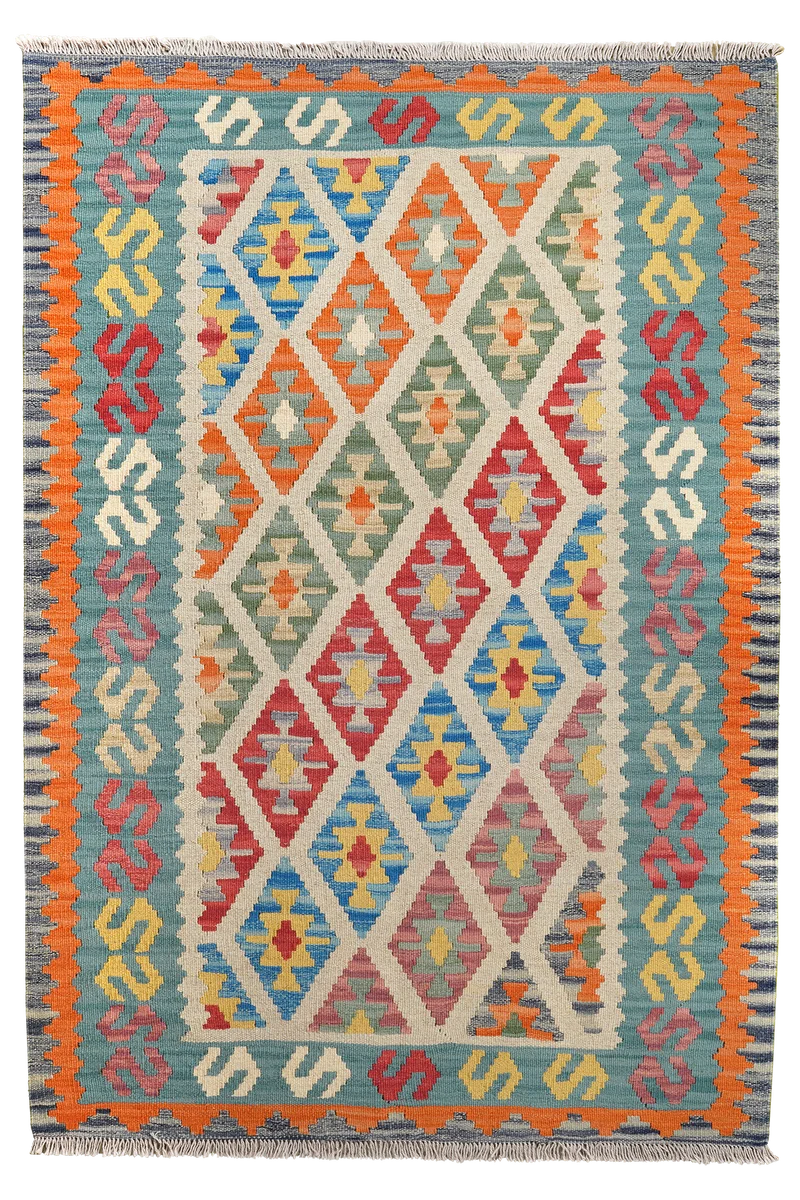 Kelim Gashgai · Handgewebt – Beige, 181x125 cm
