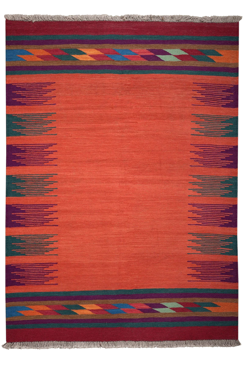 Kelim Gashgai · Handgewebt – Rot, 181x132 cm