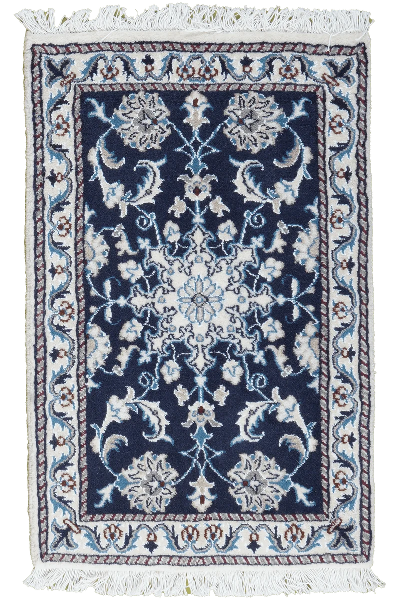 Nain 12La · Handgeknüpft – Blau, 90x57 cm
