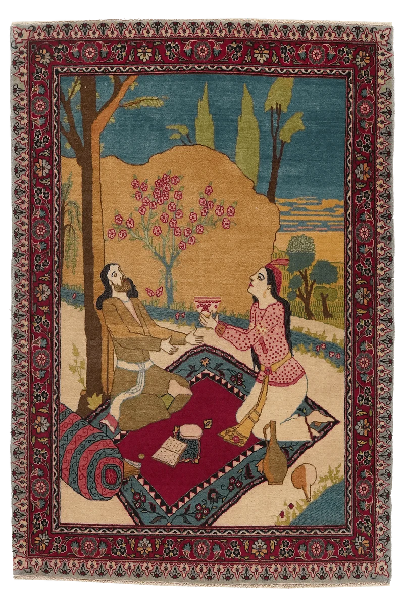 Kashan · Handgeknüpft – Bunt, 87x60 cm