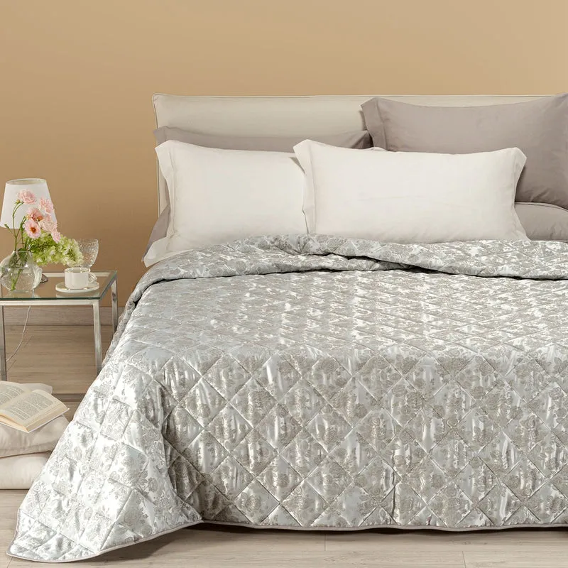 Copriletto Primaverile belfiore in Raso Jacquard 80 gr/mq