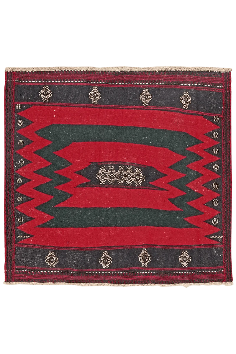 Kelim Afshar · Handgewebt – Rot, 120x114 cm