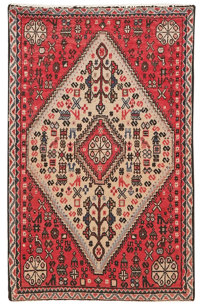 Abadeh · Handgeknüpft – Beige, 96x60 cm
