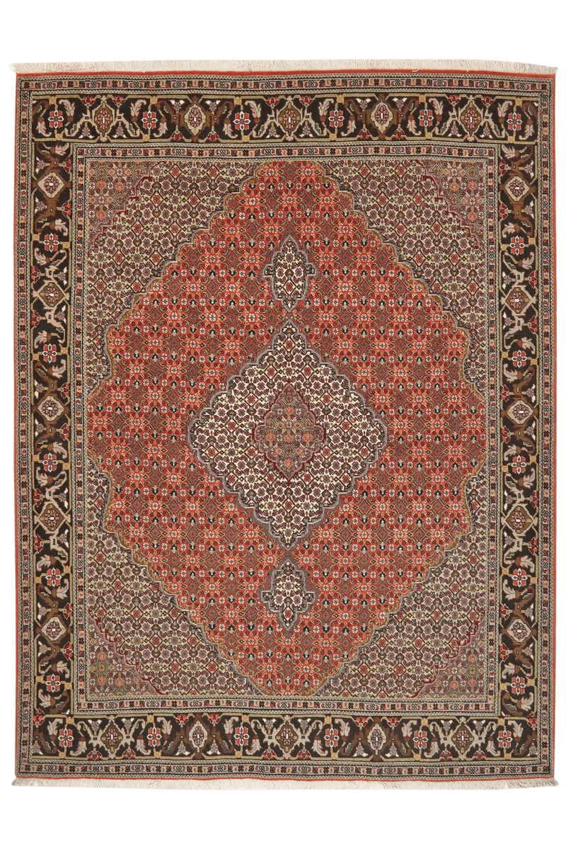 Tabriz 40 Raj · Handgeknüpft – Rot, 200x154 cm