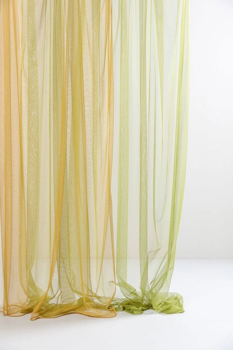 Sheer Tulle Curtains in Yellow Color