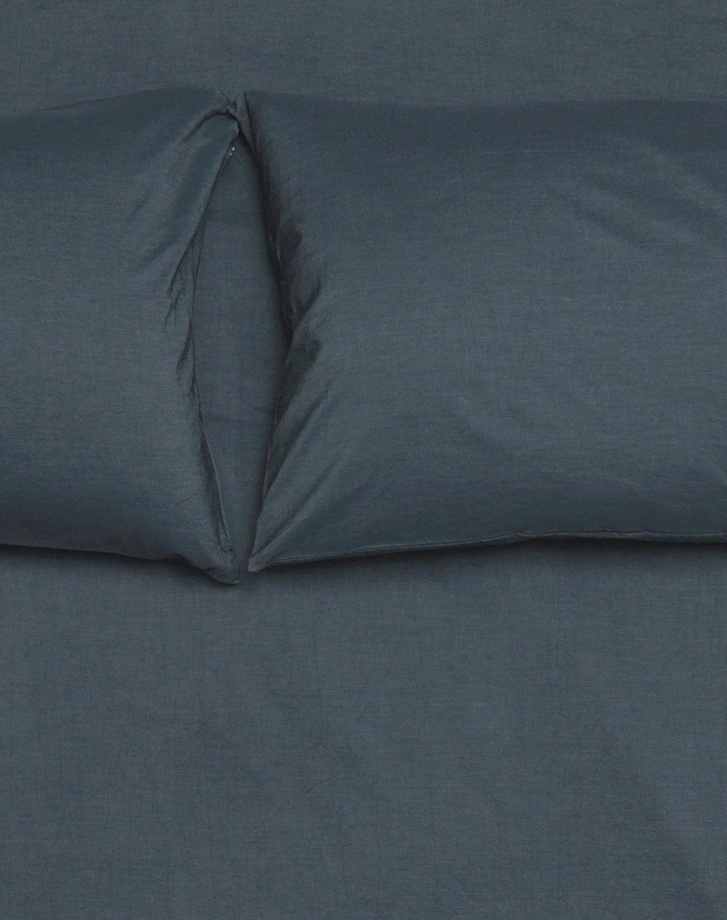 Vintage Egyptian Cotton Bedding in Denim Color