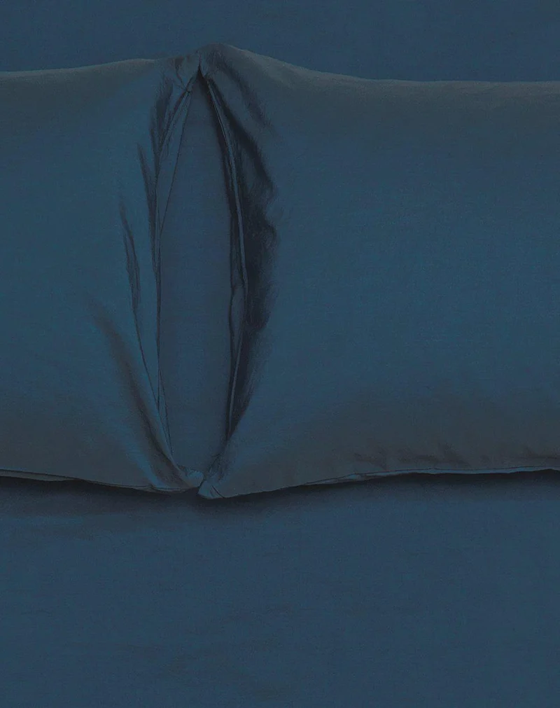 Vintage Egyptian Cotton Bedding in Indigo Color