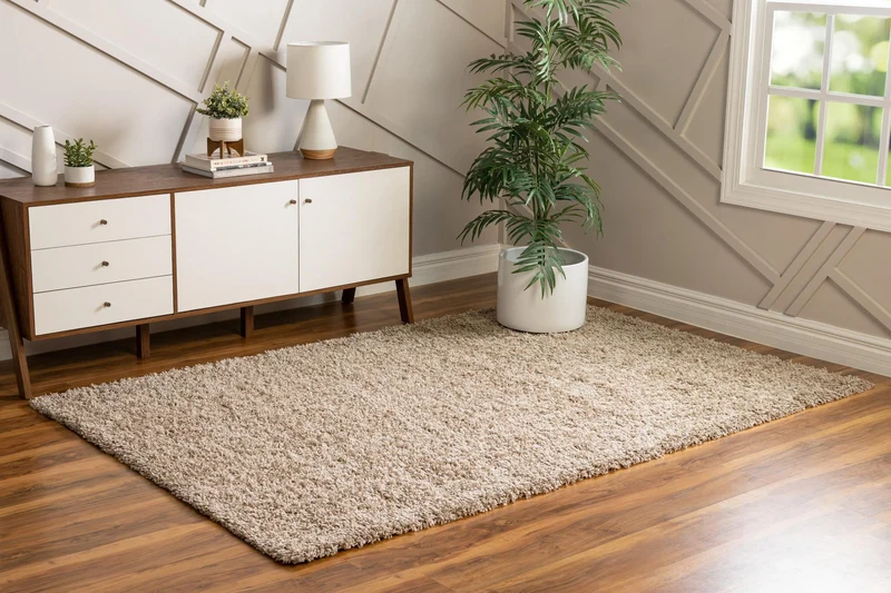 Teppich HIGH-FLOR Rechteckig Braungrau diverse Größen
