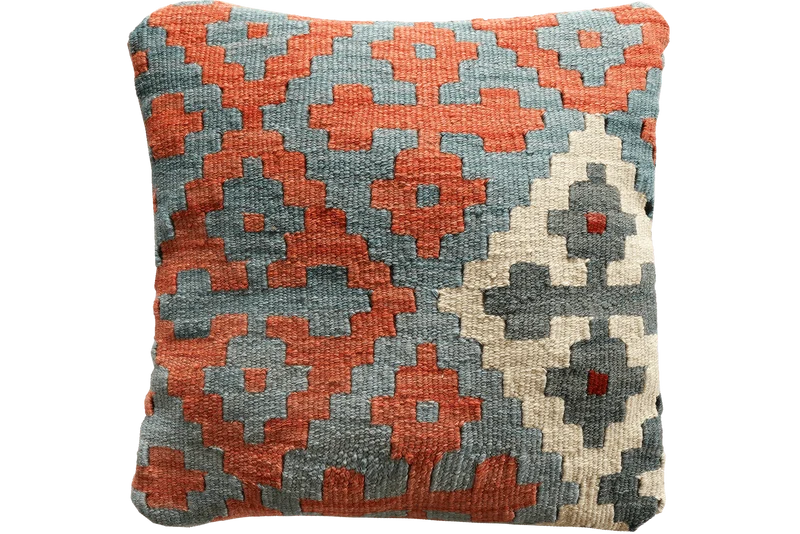 Kelim Kissen · Handgefertigt – Bunt, 40x40 cm