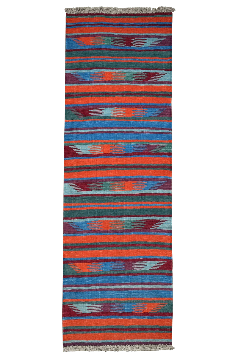 Kelim Gashgai · Handgewebt – Bunt, 195x61 cm