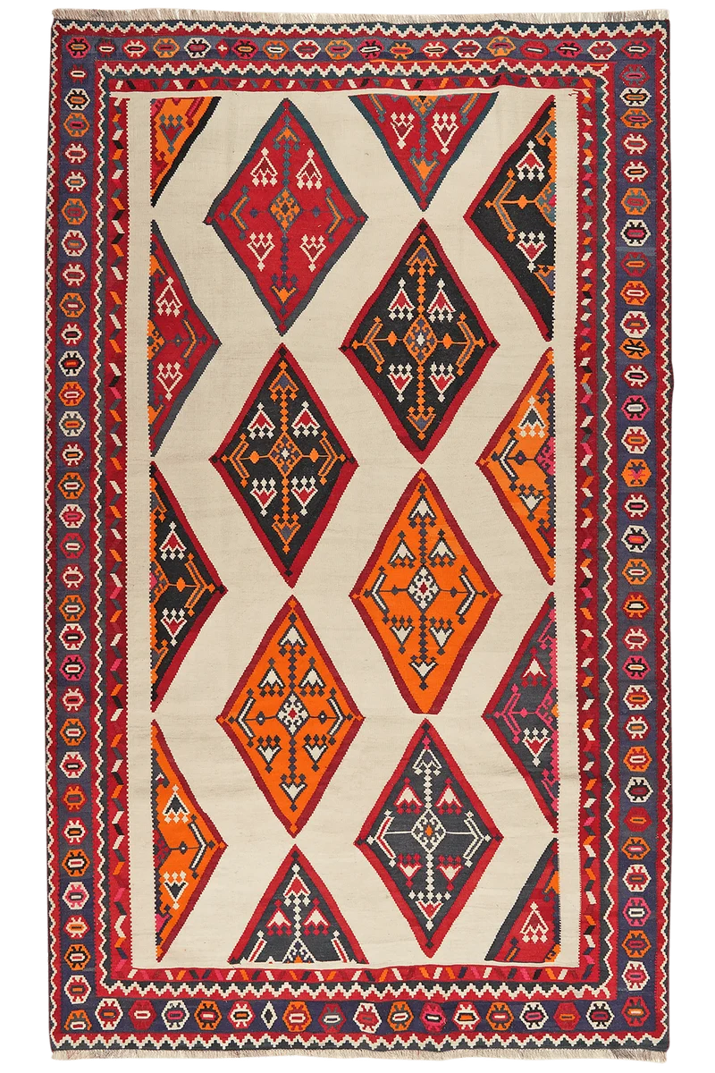 Kelim Gashgai Old · Handgewebt – Beige, 280x170 cm