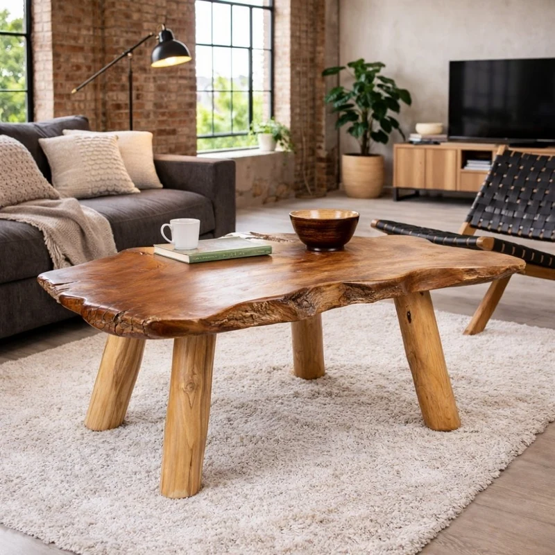Einzigartiger Teak Couchtisch PRIMITIV ca.120cm Wurzelholz