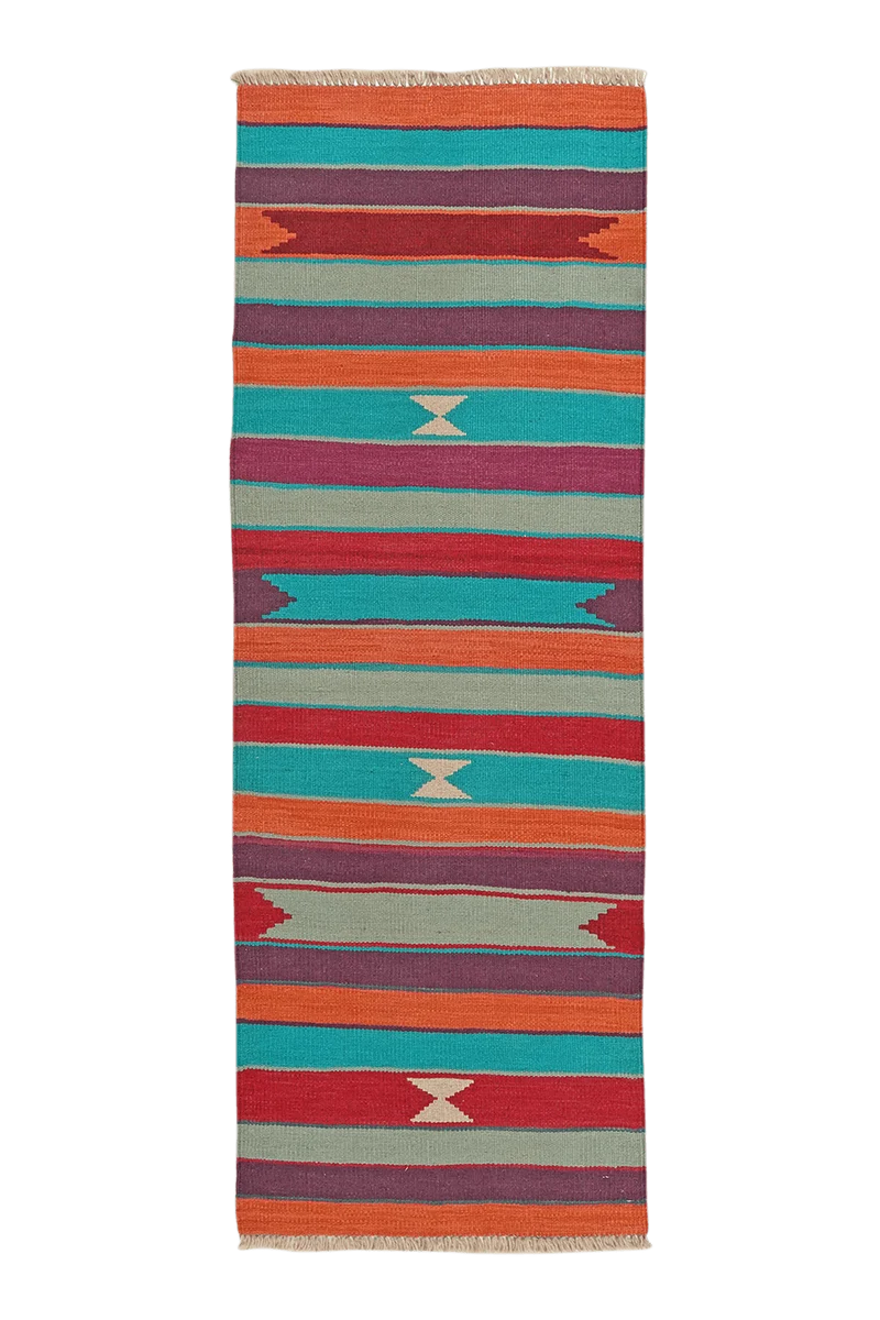 Kelim Gashgai · Handgewebt – Bunt, 192x68 cm
