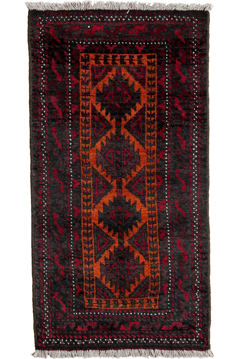 Belutch · Handgeknüpft – Orange, 88x47 cm