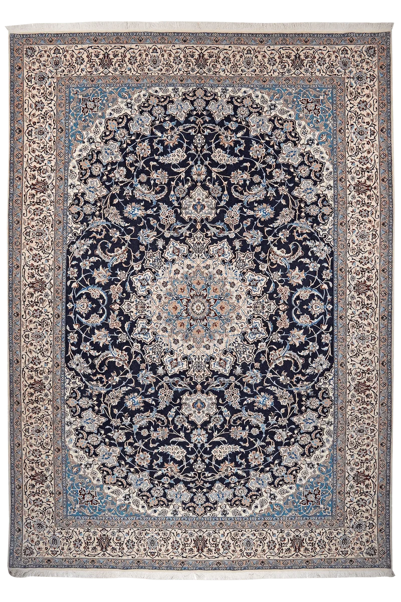 Nain 6La · Handgeknüpft – Blau, 305x220 cm