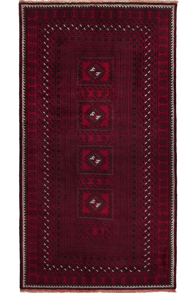 Belutch · Handgeknüpft – Rot, 200x109 cm
