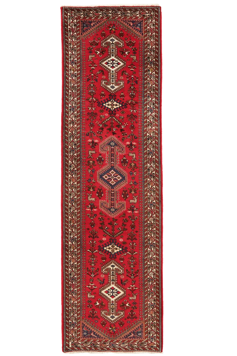 Nasrabad · Handgeknüpft – Rot, 307x84 cm