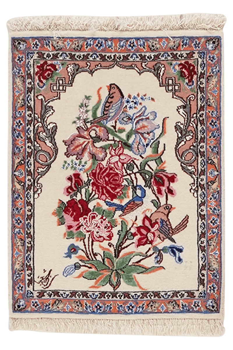 Isfahan · Handgeknüpft – Beige, 52x38 cm