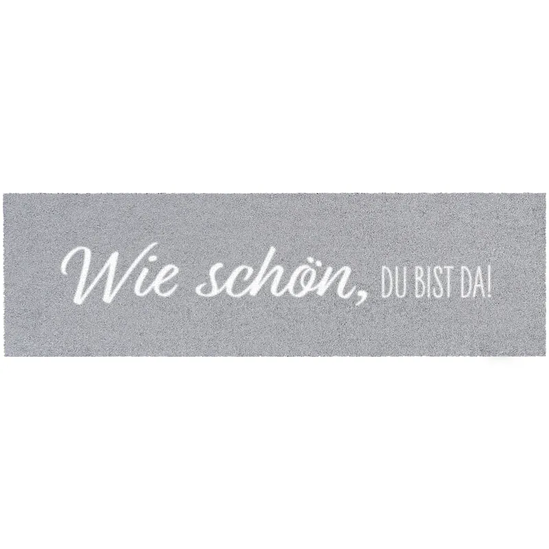 Läufer klein 30x100 Mat Wie schön, du bist da, grau