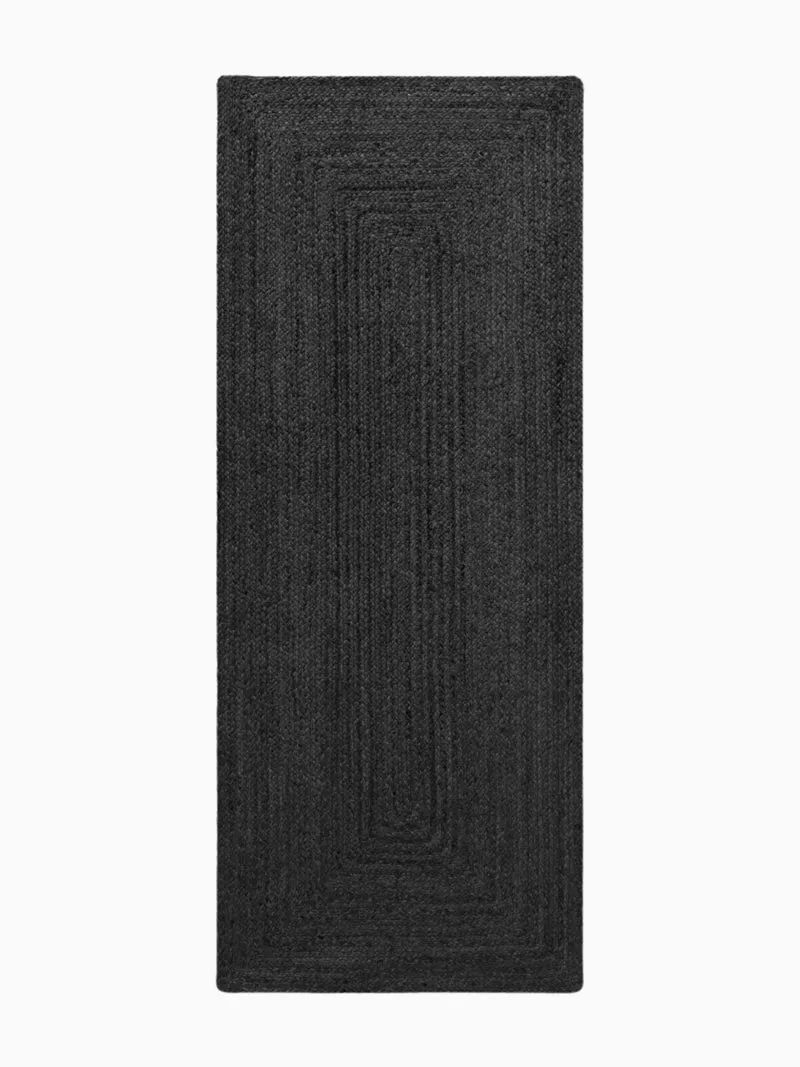 Jute Teppich Juno Schwarz Läufer