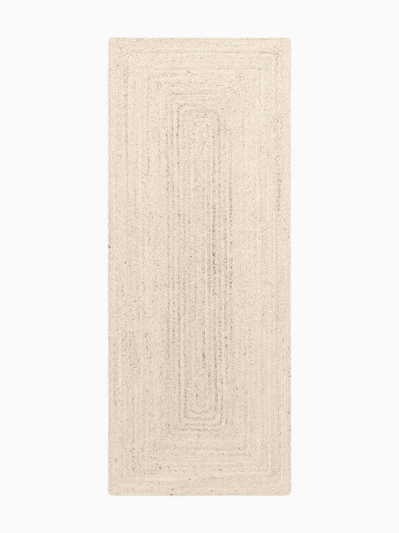 Jute Teppich Juno Natur Weiß Läufer