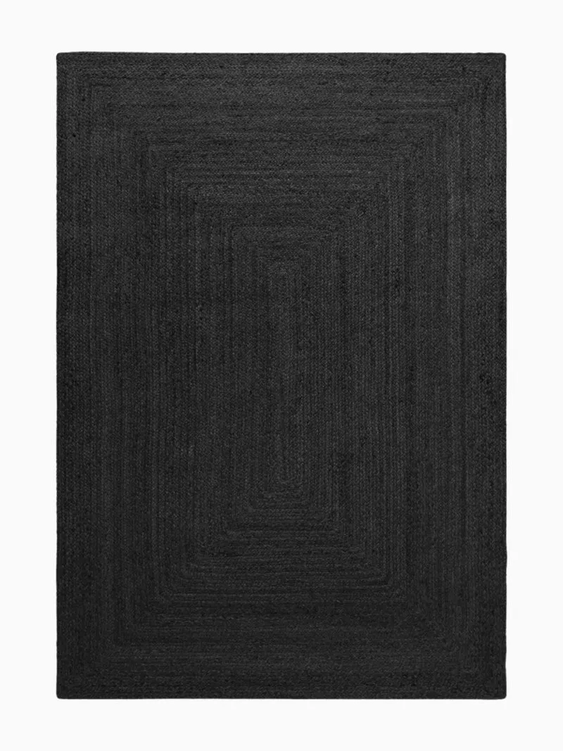 Jute Teppich Juno Schwarz