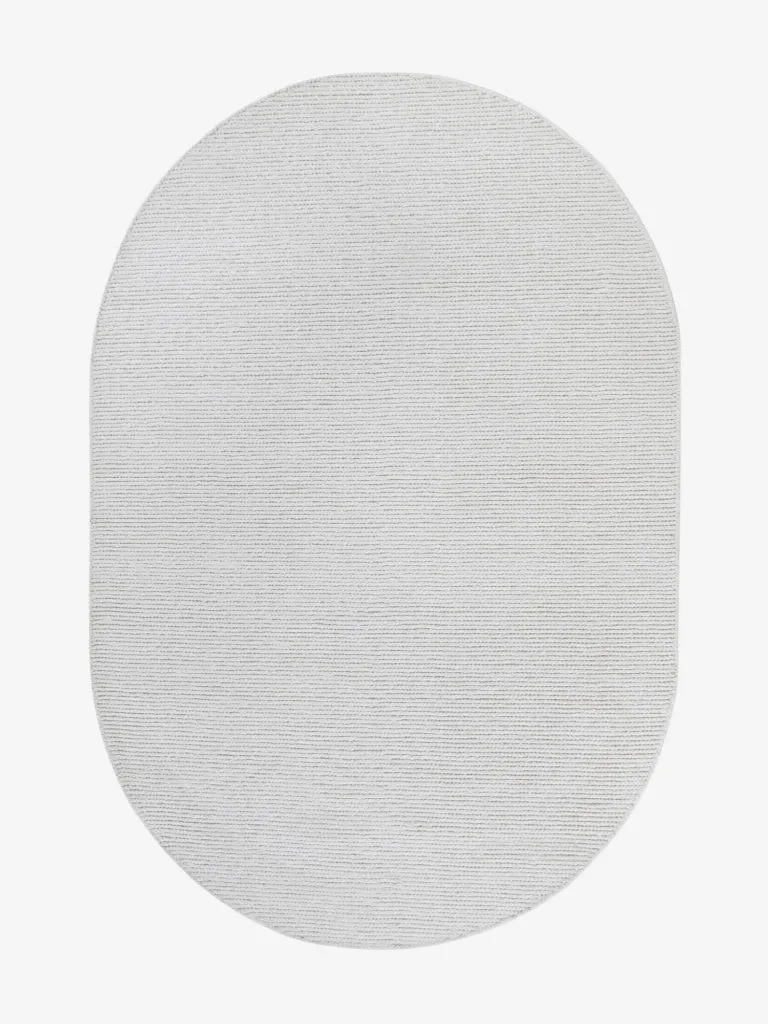 Villeroy & Boch Handgefertigter Wollteppich Francois Weiß Oval