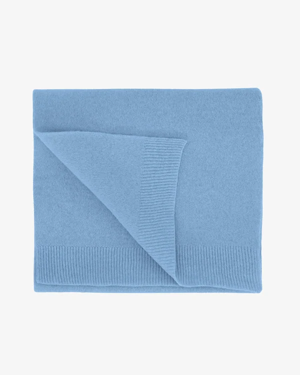 Schal aus Merinowolle in Meeresblau
