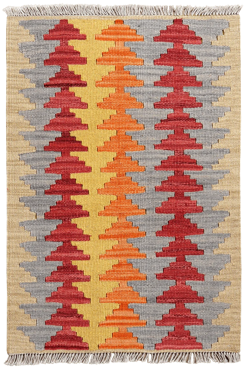 Kelim Gashgai · Handgewebt – Bunt, 90x62 cm