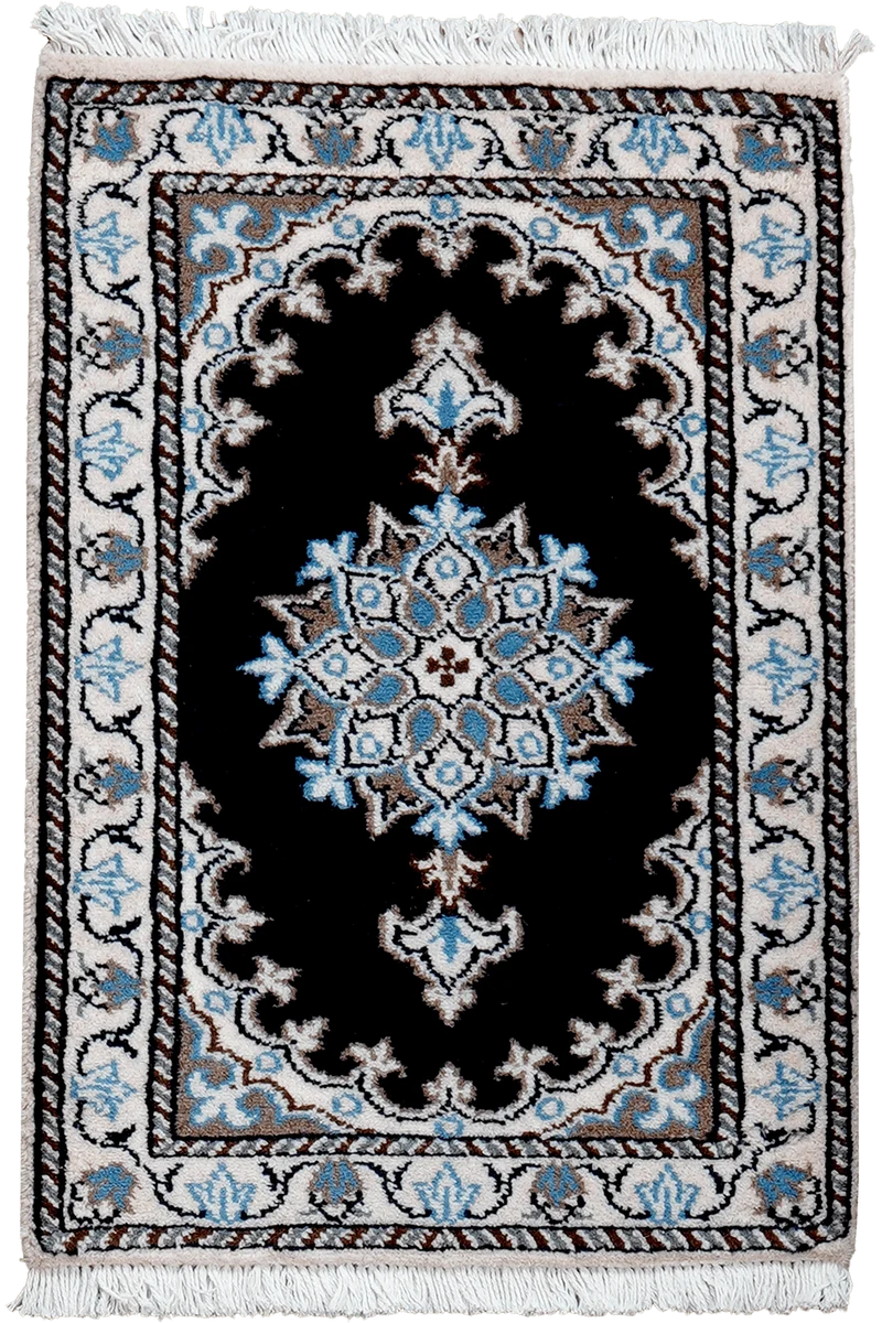 Nain 12La · Handgeknüpft – Blau, 59x41 cm