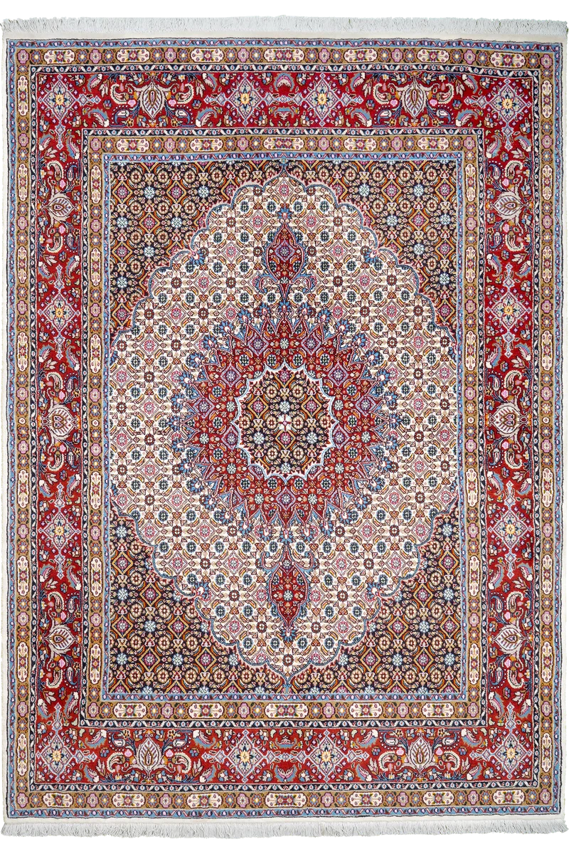 Moud Mahi · Handgeknüpft – Beige, 201x142 cm