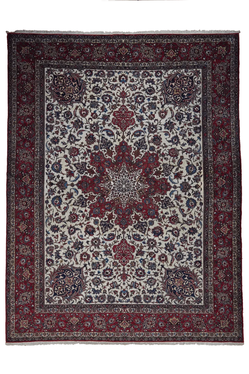 Isfahan · Handgeknüpft – Beige, 405x322 cm
