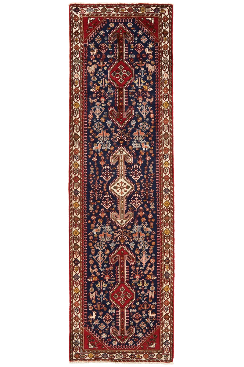 Nasrabad · Handgeknüpft – Blau, 303x84 cm