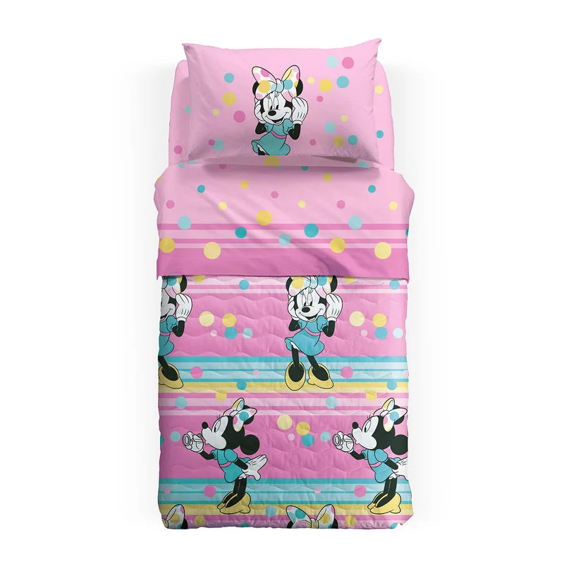 Copriletto Trapuntato in Microfibra Minnie colors Cartoons Ragazza