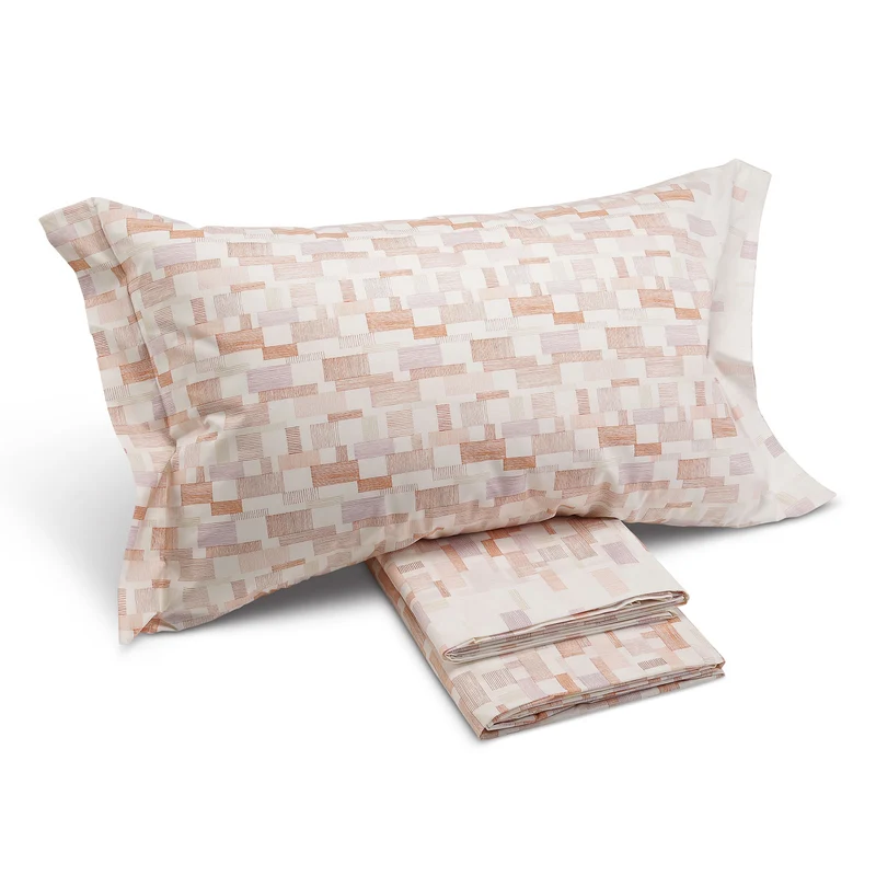 Completo Lenzuola in Cotone Oxford Caleffi Geometrico