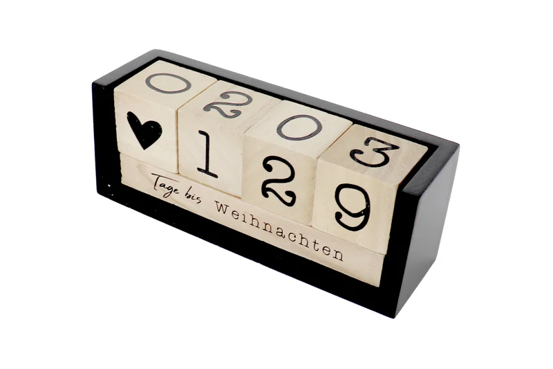 Countdown Kalender Holz-Tischkalender, Tagezähler