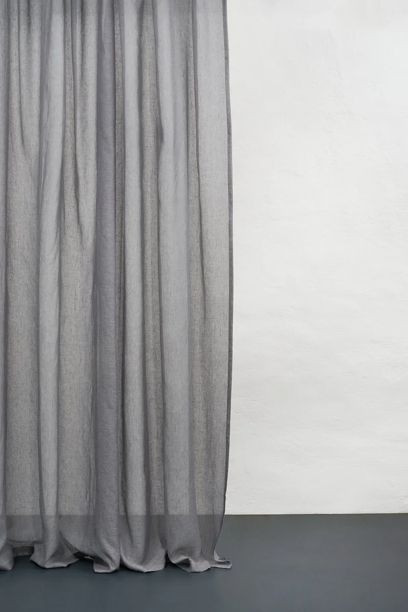 Linen Curtains in Anthracite Color