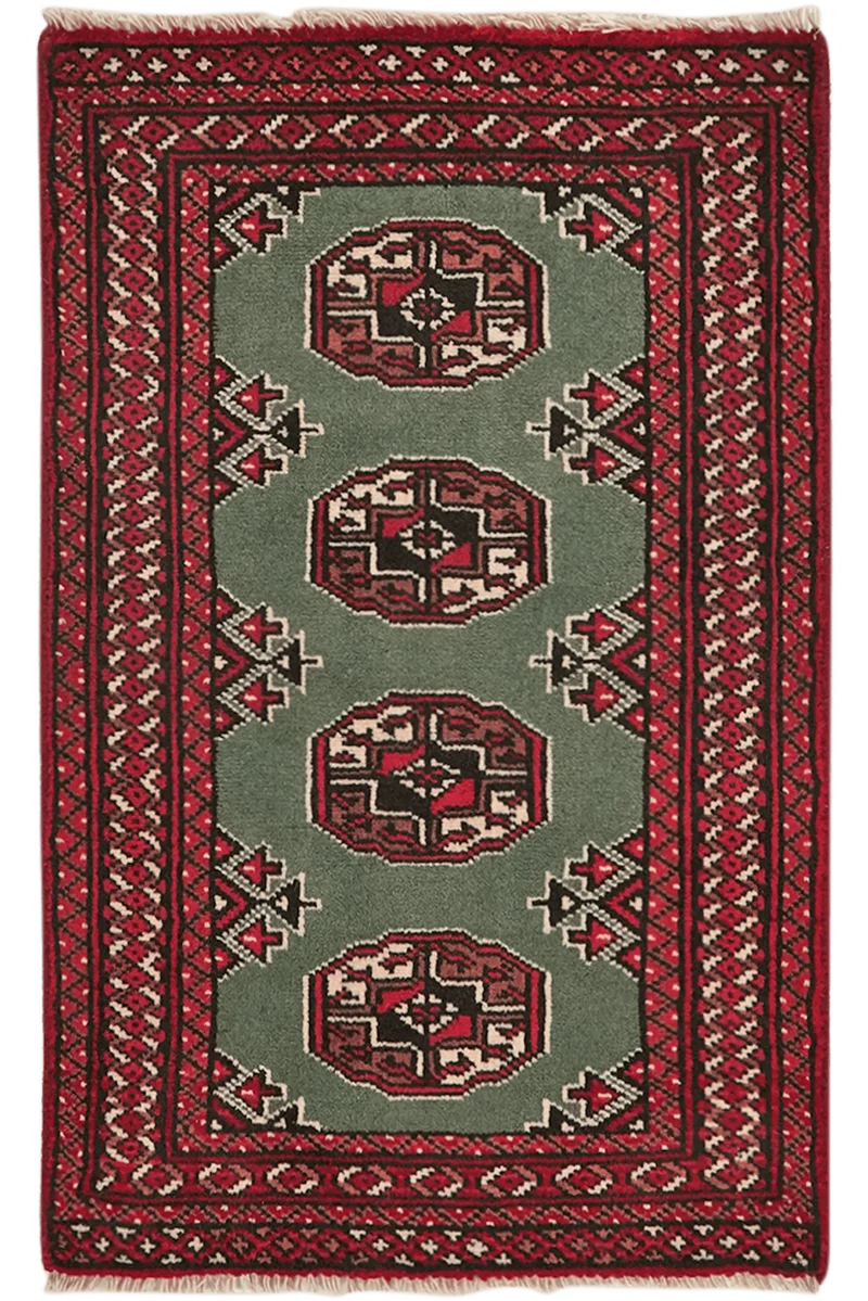 Turkman · Handgeknüpft – Grün, 97x62 cm