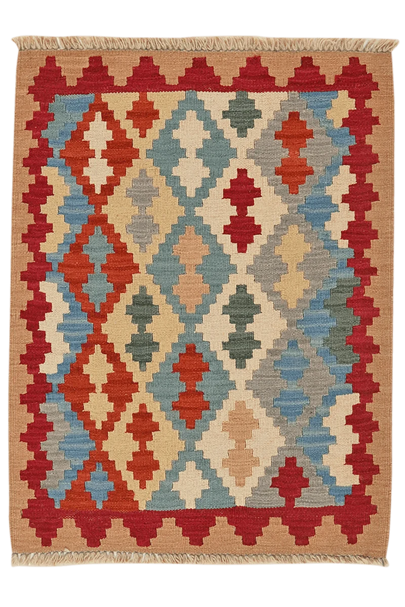Kelim Gashgai · Handgewebt – Rot, 92x71 cm