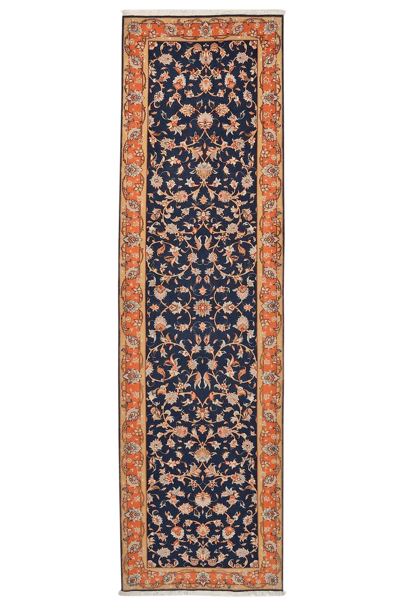 Tabriz 50 Raj · Handgeknüpft – Blau, 281x79 cm