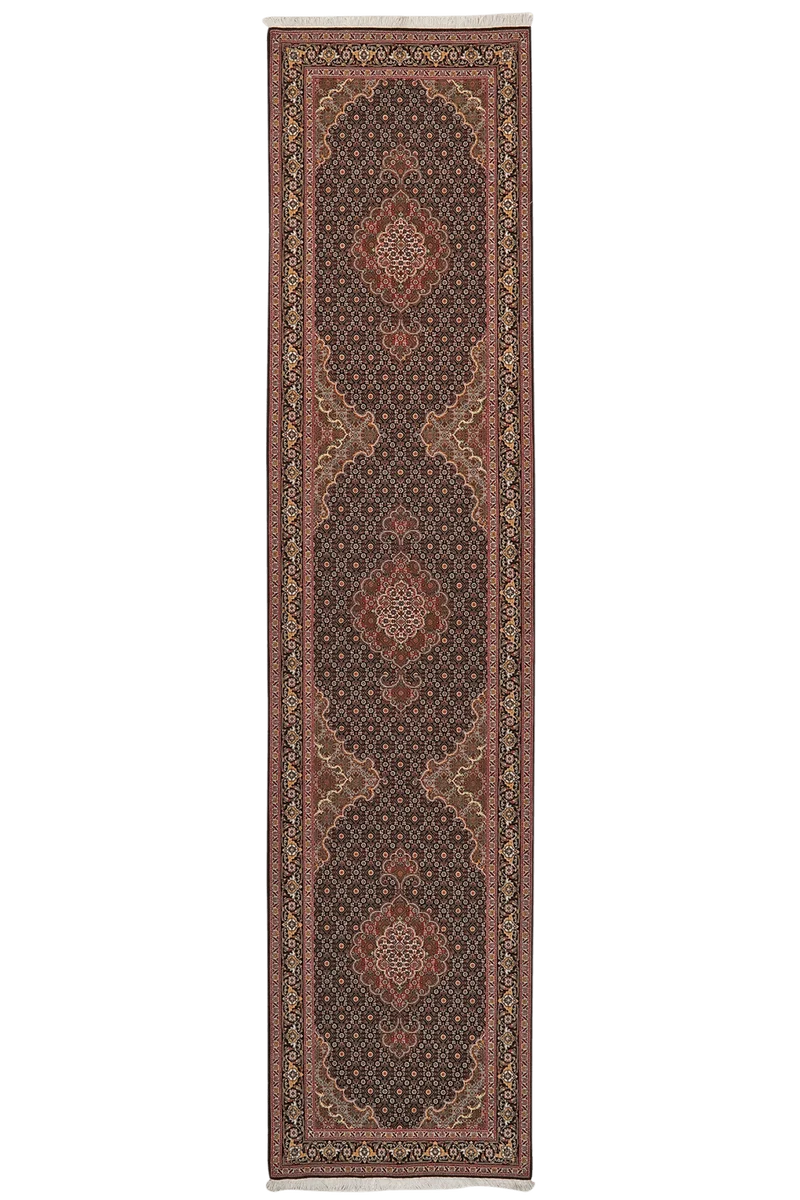 Tabriz 50 Raj · Handgeknüpft – Schwarz, 364x84 cm