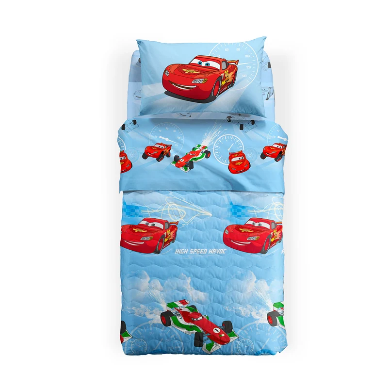 Copriletto Primaverile cars corsa in Cotone 80 gr/mq
