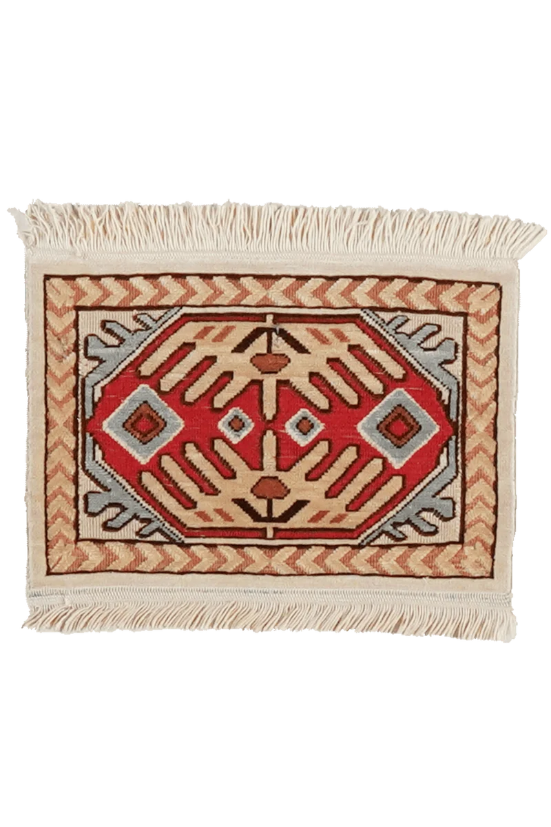 Hereke-Seide · Handgeknüpft – Beige, 23x15 cm