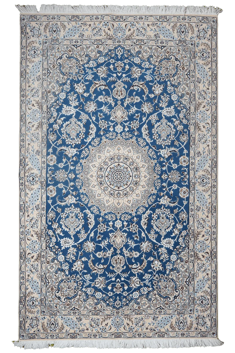 Nain 9La · Handgeknüpft – Blau, 213x130 cm