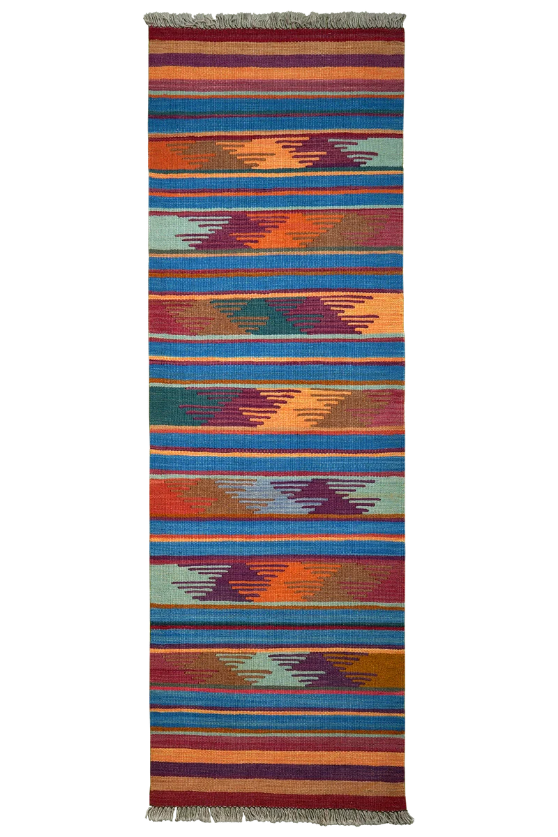 Kelim Gashgai · Handgewebt – Bunt, 197x62 cm