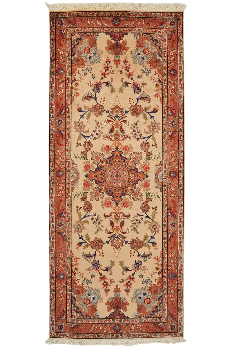 Tabriz 50 Raj · Handgeknüpft – Beige, 199x82 cm