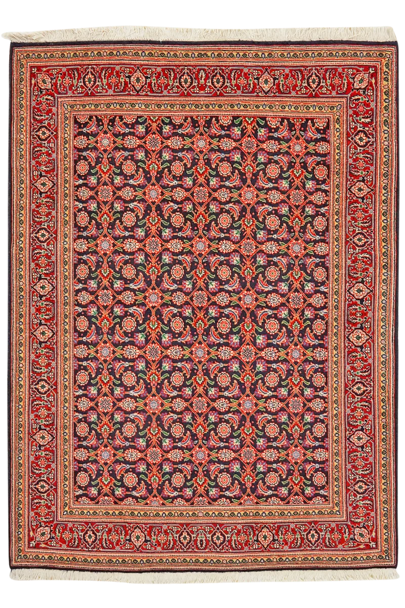 Tabriz 50 Raj · Handgeknüpft – Schwarz, 142x105 cm