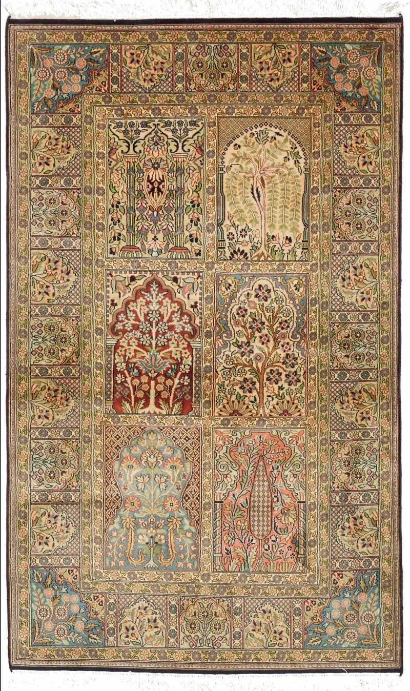 Kaschmir Teppich aus reiner Seide | 154 cm x 92 cm | Nr. 12-272527