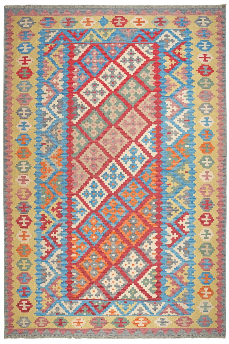 Kelim Gashgai · Handgewebt – Rot, 289x197 cm