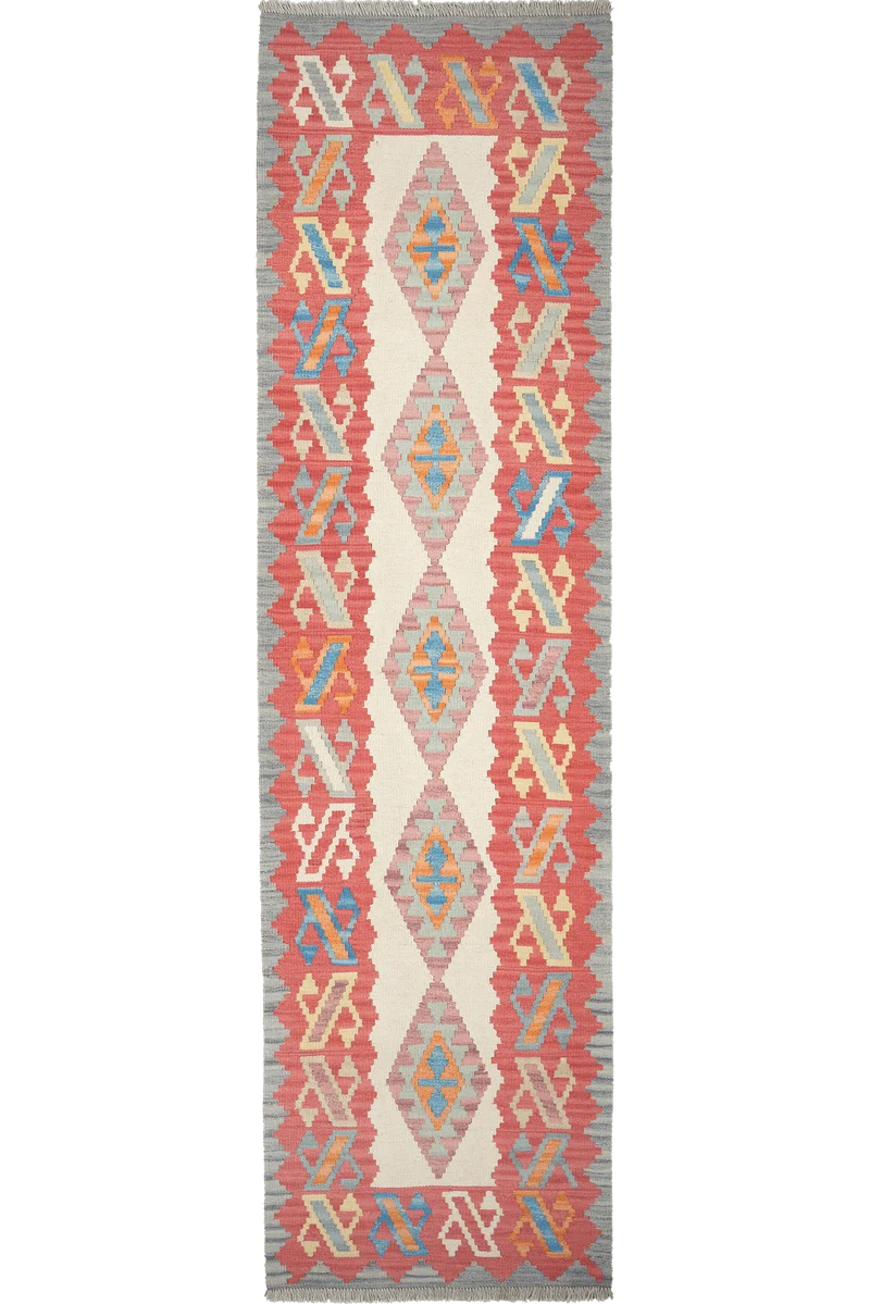 Kelim Gashgai · Handgewebt – Beige, 300x82 cm